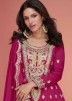 Readymade Pink Embroidered Flared Palazzo Suit