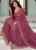 Prachi Desai Pink Embroidered Chiffon Sharara Suit