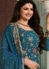 Prachi Desai Teal Blue Embroidered Pakistani Sharara Suit