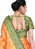 Orange Zari Woven Kanjivaram Silk Saree