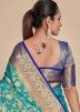 Turquoise Woven Kanjivaram Silk Saree