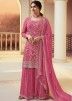 Parachi Desai Pink Embroidered Chiffon Sharara Suit