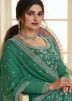 Prachi Desai Green Embroidered Chiffon Sharara Suit