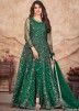 Green Dori Embroidered Slit Style Pant Suit