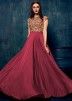 Magenta Party Wear Readymade Embroidered Anarkali Suit