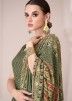 Green Embroidered Readymade Silk Gharara Suit
