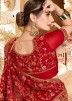 Red Embroidered Saree In Georgette