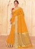 Yellow Zari Woven Saree In Silk