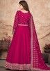 Pink Sequins Embellished Art Silk Anarkali Suit 