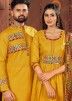 Yellow Readymade Embroidered Navratri Couple Wear