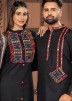 Navratri Black Readymade Embroidered  Couple Set