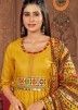 Yellow Readymade Cotton Anarkali Suit For Navratri
