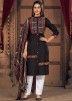 Black Readymade Navratri Pant Suit In Cotton 