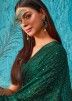 Green Embroidered Saree In Silk