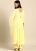 Yellow Anarkali Suit Set In Cotton