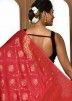 Red Zari Woven Saree In Art Silk