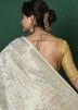 Off-White Zari Woven Saree In Art Silk