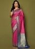 Pink Zari Woven Saree In Banarasi Silk