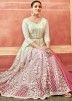 Shaded Pink Embroidered Anarkali Suit In Georgette