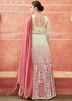 Shaded Pink Embroidered Anarkali Suit In Georgette