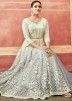 Shaded Grey Embroidered Anarkali Suit & Dupatta