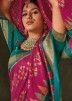 Pink Silk Saree In Printed Work