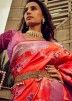 Red Zari Woven Saree In Satin