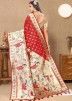 Red Zari Woven Saree In Paithani Silk