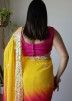 Shaded Yellow & Pink Embroidered Saree In Georgette