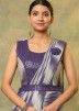 Purple Embroidered Saree In Lycra