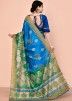 Blue Handwork Saree In Kanjivaram Silk