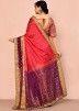 Red & Purple Handwork Saree In Kanjivaram Silk