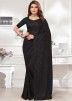 Black Embroidered Georgette Saree & Blouse