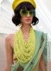 Green Tissue Silk Saree In Digital Print