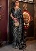Black Zari Woven Work Saree In Satin Silk