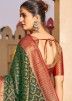 Green Zari Woven Work Saree In Art Silk