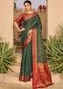Green Zari Woven Work Saree In Art Silk