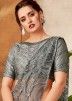 Grey Embroidered Lehenga Style Saree