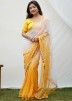 Shaded Yellow Embroidered Georgette Saree