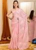 Pink Embroidered Saree In Georgette