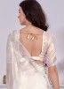 White Stone Embellished Saree In Net