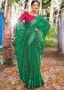Green Printed Saree In Chiffon
