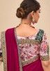 Pink Embroidered Saree In Art Silk