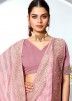 Pastel Pink Embroidered Art Silk Saree & blouse