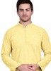 Readymade Yellow Chikankari Embroidered Kurta Pyjama