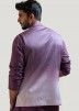 Purple Readymade Gota Embroidered Nehru Jacket