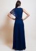 Navy Blue Readymade Ruffled Style Flared Jumpsuit