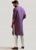 Purple Readymade Kurta Pajama In Cotton