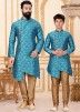 Readymade Blue Father & Son Churidar Kurta Pyjama Online
