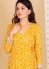 Yellow Bandhej Printed Angrakha Style Dress